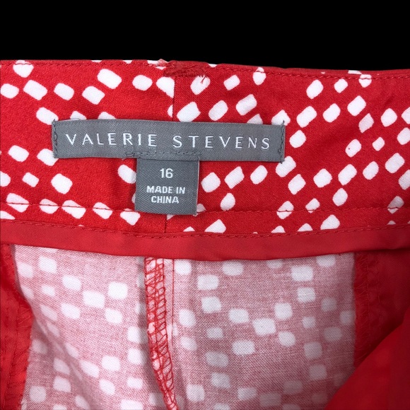 Valerie Steven’s Cropped, Peddle Pusher, Capri Pants SZ 16 Orange and White - Picture 8 of 8